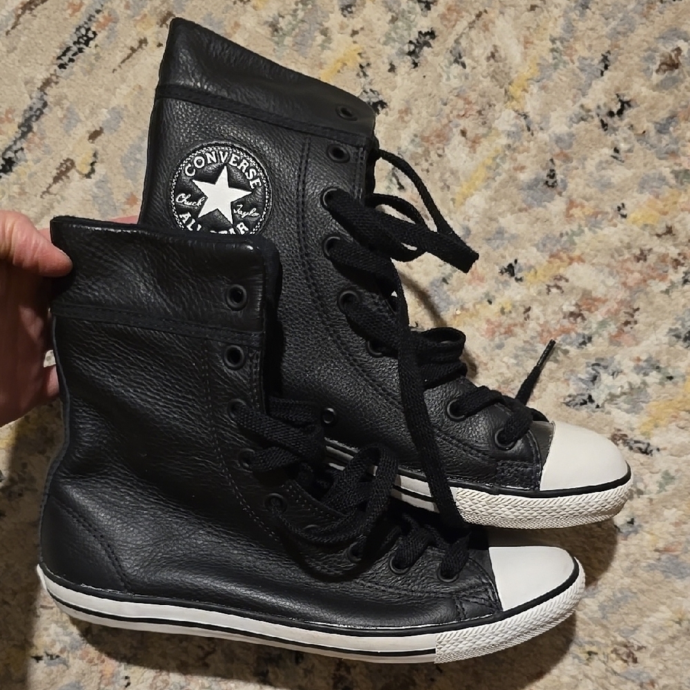 Converse Leather Black Danity XHi High-Top Sneakers Size 6